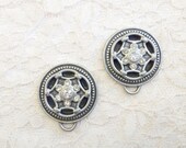 7/8" 3/4" 5/8" Organic 'Chained in Pewter' Rhinestone Dangle Plugs Made to Order