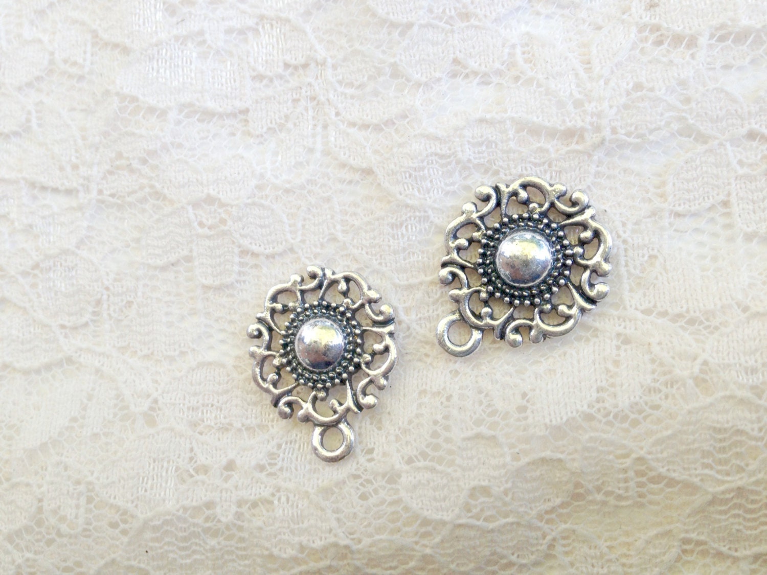 7/16" 00g 0g Organic Swirled Silver Filigree Dangle Plugs Made to Order