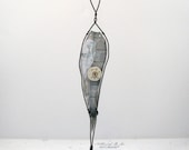 Goddess of the Sea Sculpture on Driftwood Mixed Media Wire Metal Art Rustic Beach House Decor