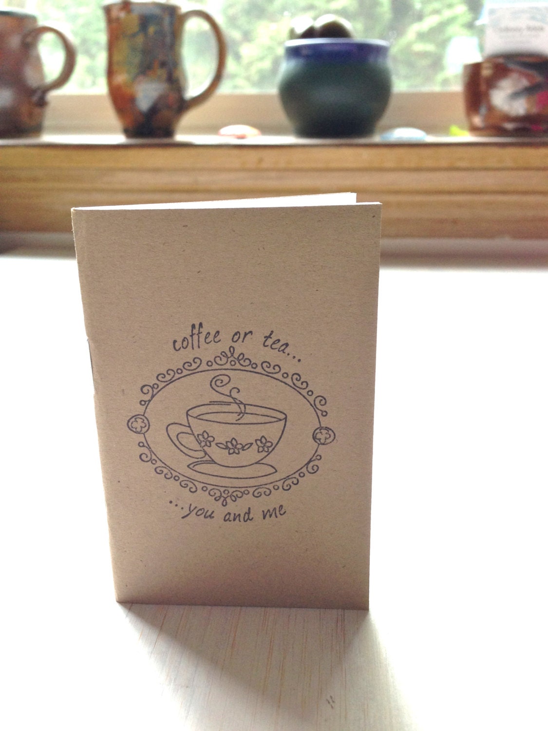Small Notebook: Tea, Coffee, Quote, Stamp, Cute, Brown, Kraft, Simple, Jotter, Mini Journal, Small Notebook, Stamped, Unique, Gift