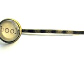 Book Library Card Brass Hair Pin Bobby Pin Single