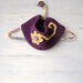 Children's Crochet Cowl-Neckwarmer for Girls,Purple with Yellow Flower