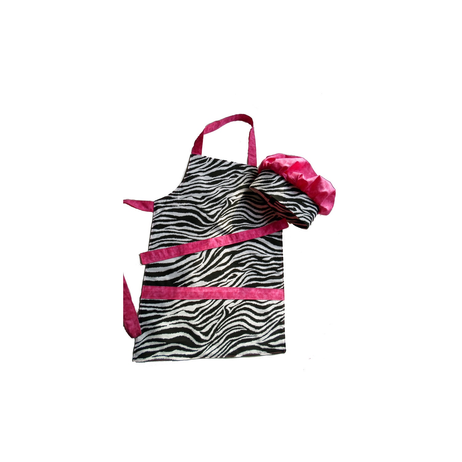 Pink Zebra Print -- Lil Chef Apron and Hat Set