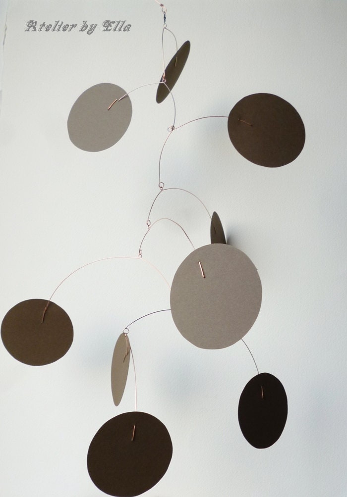 Hanging Art Mobile 9 circles Kinetic Sculpture