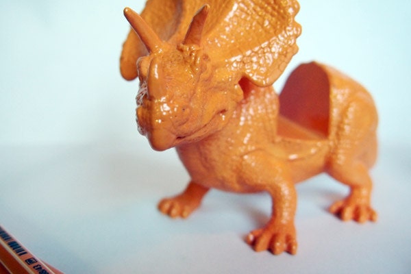 Custom Color Triceratops Toy Animal Business Card Holder // Unique gift idea