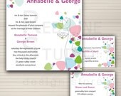 Wedding Invitation set - Reception and RVSP card included - Custom and printable