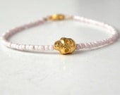 New amazing beaded bracelet with gold tiny skull, trendy fashion jewelry