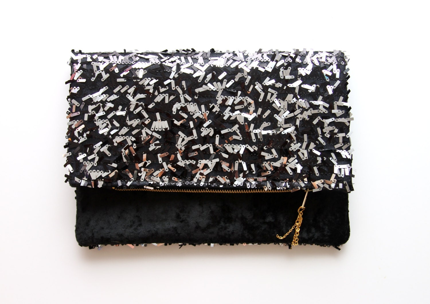 CLASSY 2/ Velvet & Sequin folded clutch