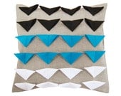 Turquoise Triangle Pillow Cover - Geometric Pillow Cover - Turquoise Pillow Cover Il_170x135