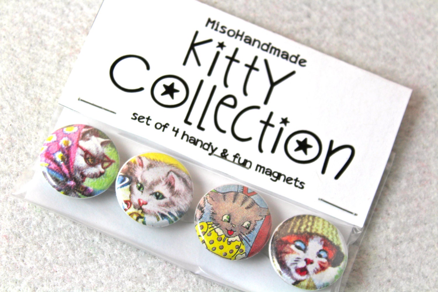 Kitty Magnets set of 4 perfect for party favors