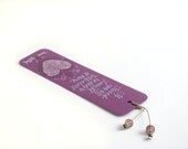 Jane Austen - Emma - purple  bookmark, with handwritten calligraphy - If I loved you less