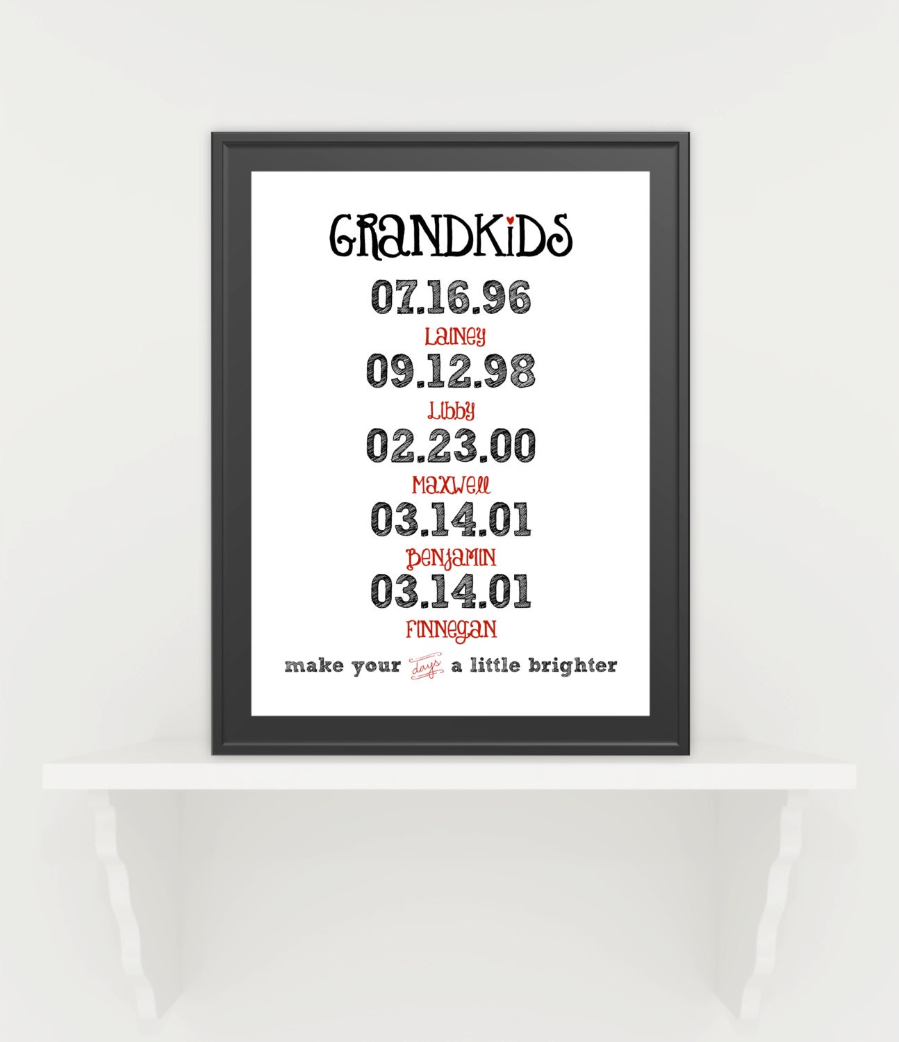 GRANDKIDS make your days a little brighter print