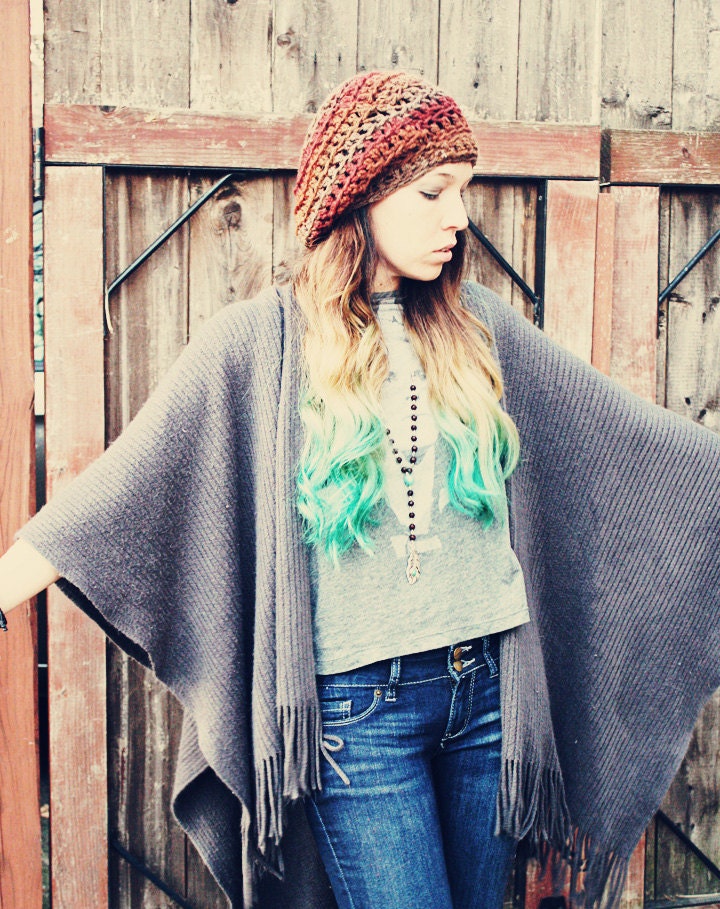 Handmade  Crochet Winter Hat, Unisex, Women's Hat, , Winter Hat, Hippie Hat, Beret,Slouchy Hat