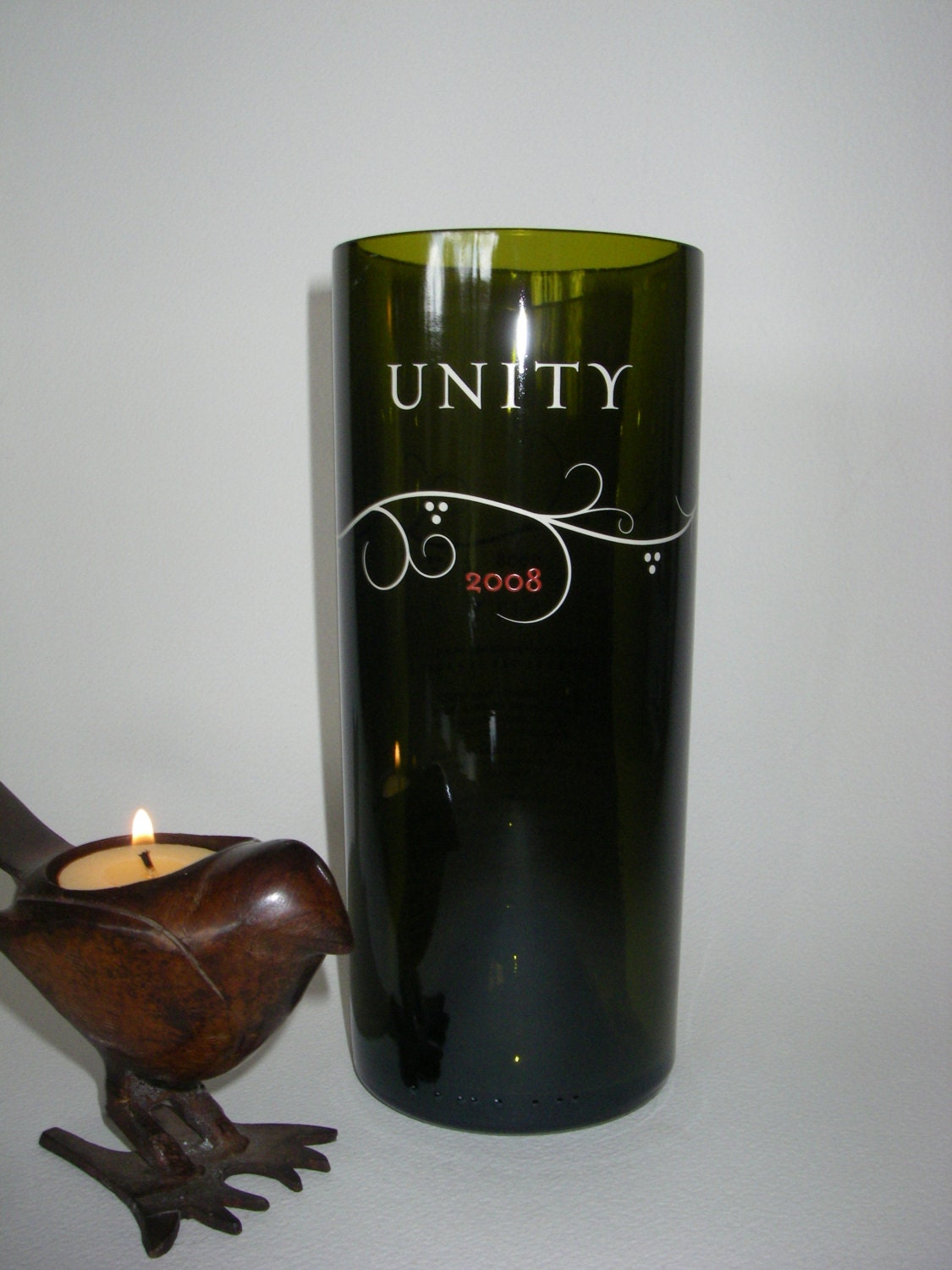 Wine Bottle Candle Unity- Choose your own Scent Container Glass Ecofriendly Reusable