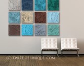 Huge Abstract Wall art, 12 square CUSTOM Concrete or stone abstract painting, Large abstract art- gray, brown, green, blue, ivory