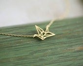 origami crane necklace