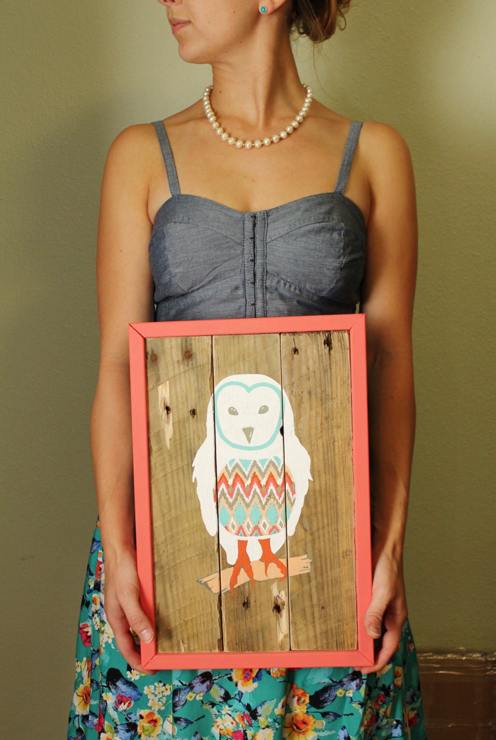 Barn Owl Reclaimed Wood Painting (Made to Order)