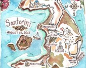 5x7-Custom Wedding Map-Hand Drawn Original Artwork-JLH Art Studio