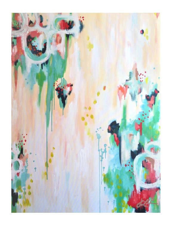 36 x 48-Spring's Aloha-Original Abstract Painting-JLH Art Studio