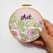 Mature - Shit Hand Stitched Embroidery Hoop Art / Offensive Pink and Green Floral Home Decor