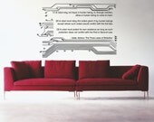 Science art Isaac Asimov The Three Laws of Robotics and circuit quote vinyl wall decal