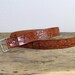 Vintage Leather Belt with Turtles, Flowers, Butterflies, Mushrooms, etc.