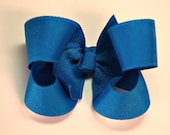 Magic Blue 3 Inch Hair Clip - Girls Hair Bow - Baby Girl Hair Bow- Solid Color Boutique Bow on Alligator Clip Barrette
