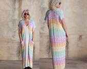 Vintage Hand loomed rainbow duster vest