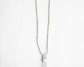 Crystal Pendant Necklace with White Rounds