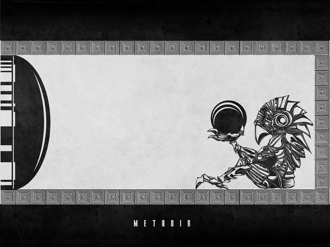 Metroid - Chozo Statue - signed museum quality giclée fine art print 16" x 20"
