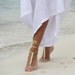 Soft yellow with white beads crochet barefoot sandal, bangle, anklet, bridesmaid accessories,bridal accessories,wedding shoes accessories