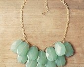 Aqua Mint Statement Necklace - Mint Bib Necklace
