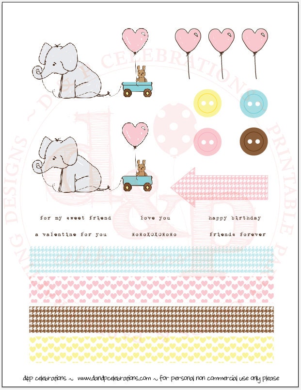 Sweet Friends DIY Printable Page INSTANT DOWNLOAD Il_570xn