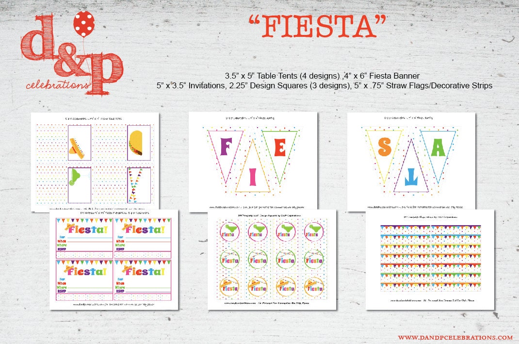 Fiesta Party Instant Download DIY Printable Collection Il_570xn
