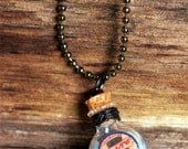 GLOWING Bioshock Infinite SALTS  -  Round Glass Bottle - Necklace