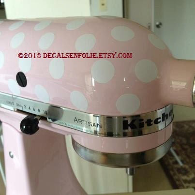 Kitchen Mixer / Appliance Removable Vinyl Decal / Sticker - 81 3/4" Polka Dots (for Cuisinart, KitchenAid, Kitchen Aid, other appliances)