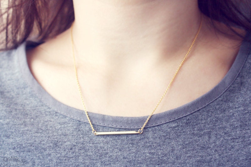 minimalist bar necklace - dainty, simple, golden jewelry