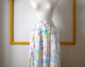 Diane Von Furstenberg Pastel Florals Midi Skirt, 80s - M