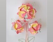 Home decor "Candy balls". Nice origami in pink color.