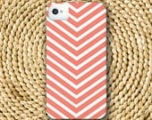 Chevron Stripe Barely-There Snap-On Hard Plastic iPhone 4 Case in Coral Pink (In Stock & Ready to Ship)