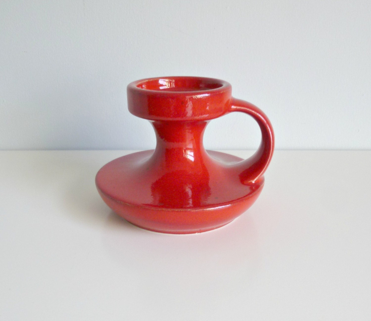 Mid Century Candle Holder - Poppy Red - Continua, Cari Zalloni, Steuler, Germany - Mad Men, 1960s Home Decor, Valentine's Day, Eames Panton