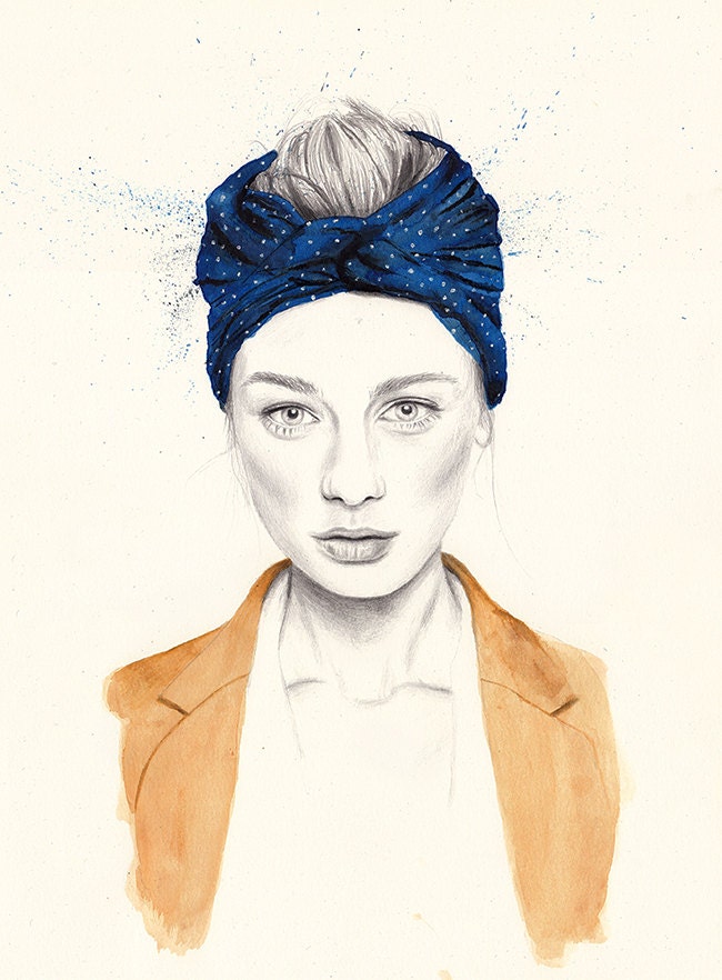 Sarah - LIMITED EDITION PRINT Watercolour & Graphite Illustration - Giclee Print A4