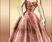 1950s Evening Dress Pattern Vintage Vogue Special Design S 4270 Glamorous and Dreamy After Five Gown with Halter Top