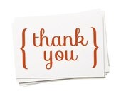 Thank you postcard Set of 10 in rust - 4x6"
