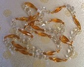Gorgeous Crystal and Topaz-Coloured Hand-knotted Flapper Necklace