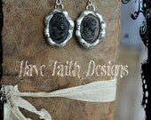 Midnight Cameo earrings
