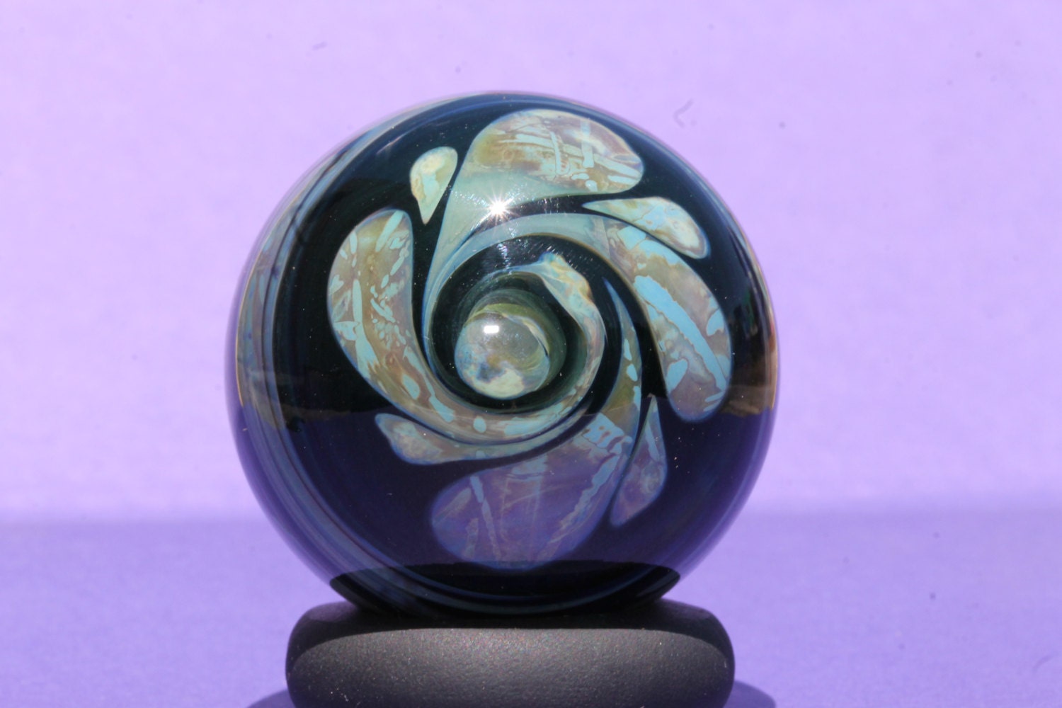 Lampwork Marble by JKLD Signed Plum Kush Psychedelic Torch Made