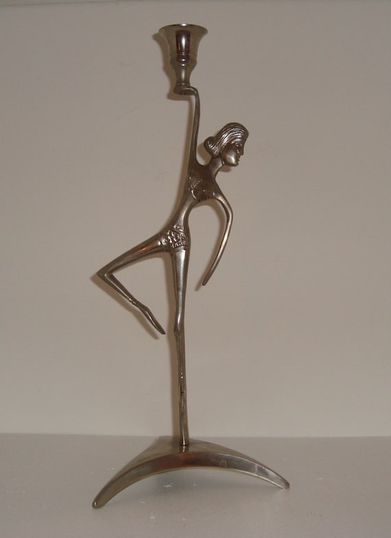 Art Deco Vintage Silver Candle Holder by DominionDesign on Etsy