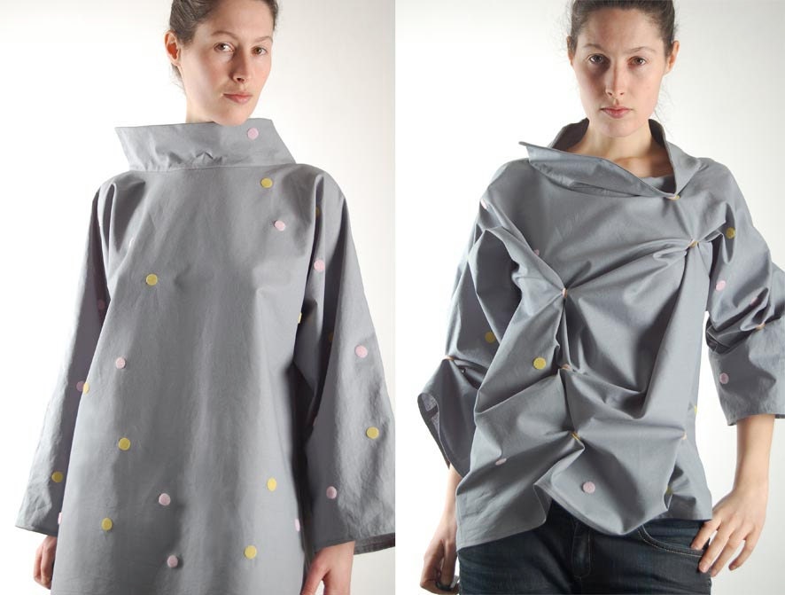 high fashion top, haute couture blouse, wearable art, women blouse, art clothing, women top, art clothes, modern top
