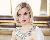 The Orion - Crystal Silk Chiffon Watteau Train Neckpiece